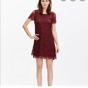 Madewell Red Lace Short Sleeve Dress- Size 4